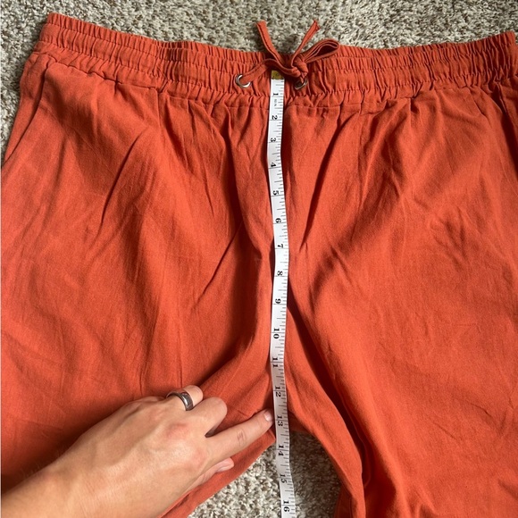 Casual Orange Cropped Pants Elastic Drawstring Waist XXL - Picture 6 of 7